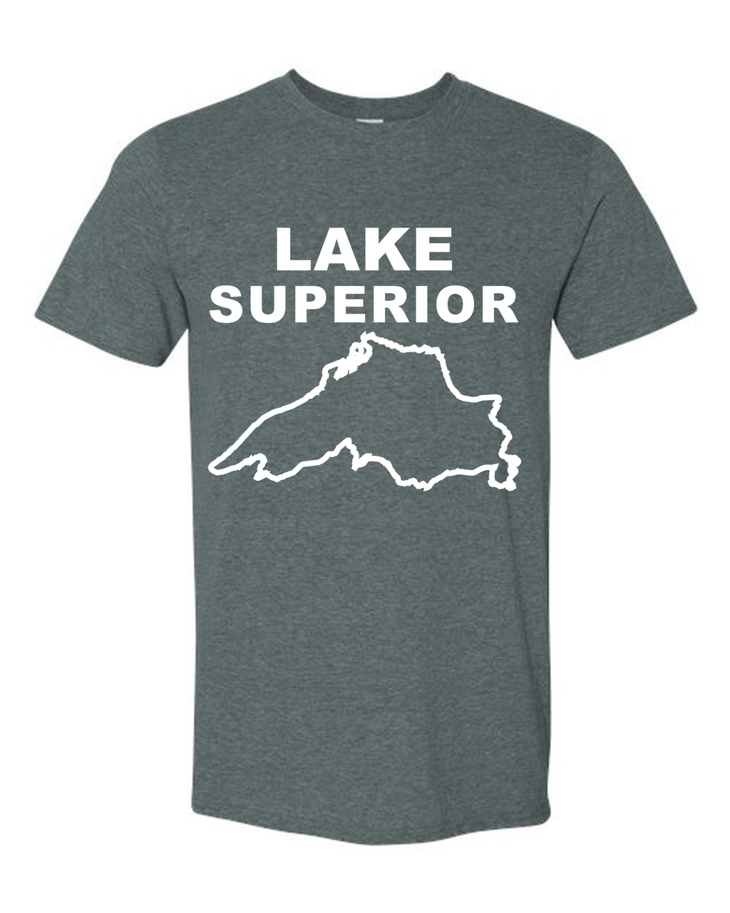 Lake Superior - Stacked Block T-Shirt, Dark Heather