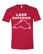 Lake Superior - Stacked Block T-Shirt, Cherry Red