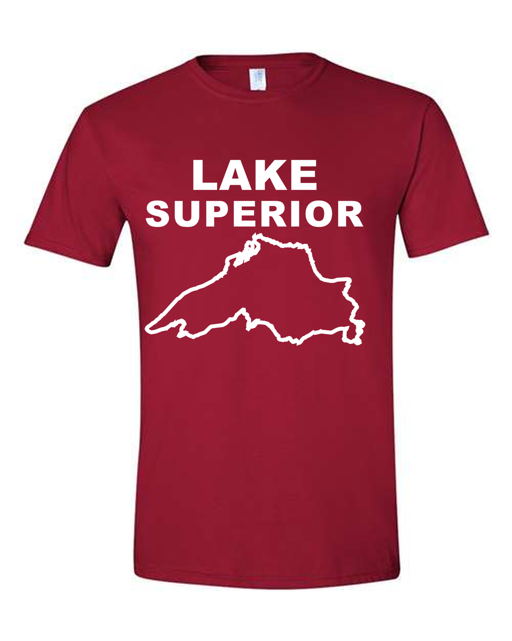 Lake Superior - Stacked Block T-Shirt, Cardinal Red