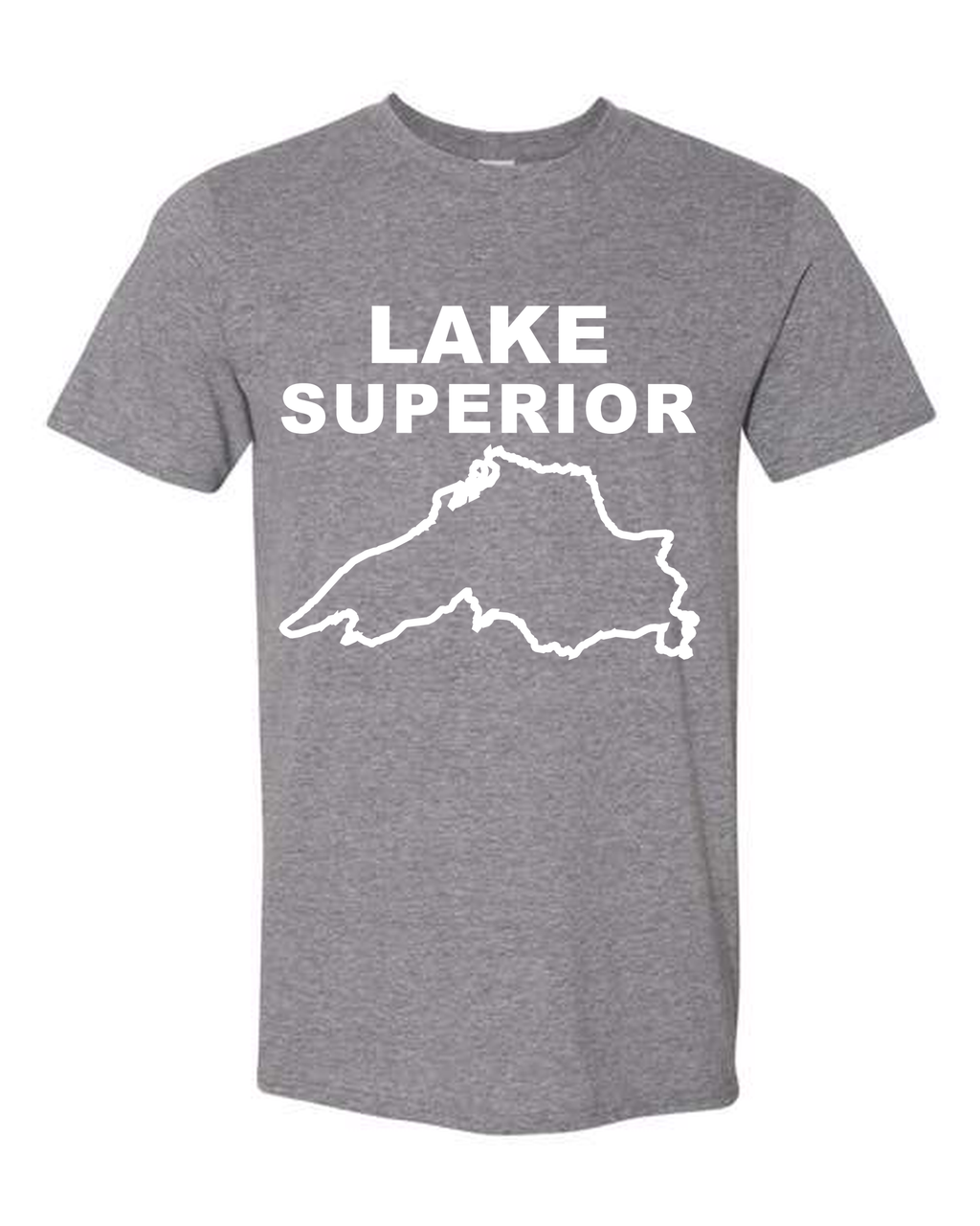 Lake Superior - Stacked Block T-Shirt, Graphite Heather