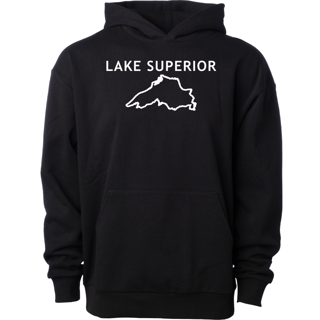 Lake Superior - Trebuchet Outline Hoodie, Black