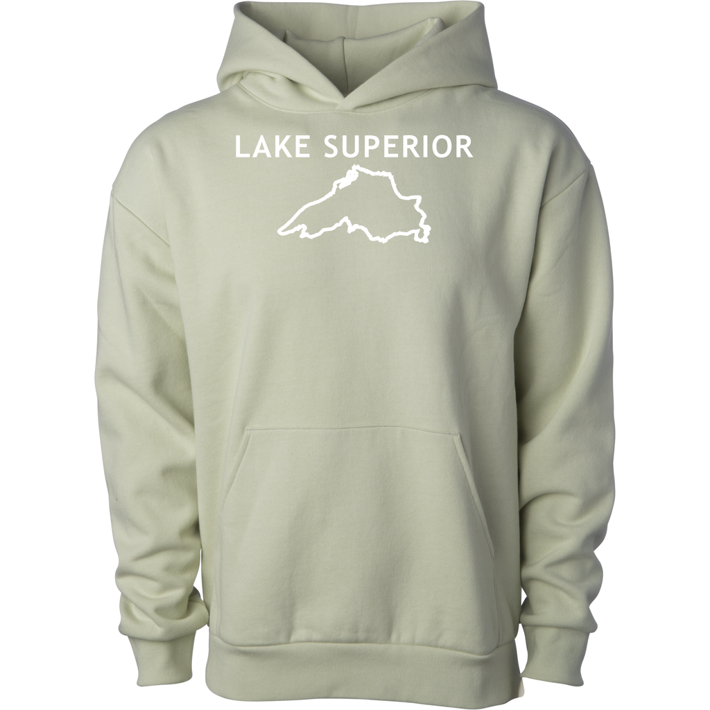 Lake Superior - Trebuchet Outline Hoodie, Honey Dew