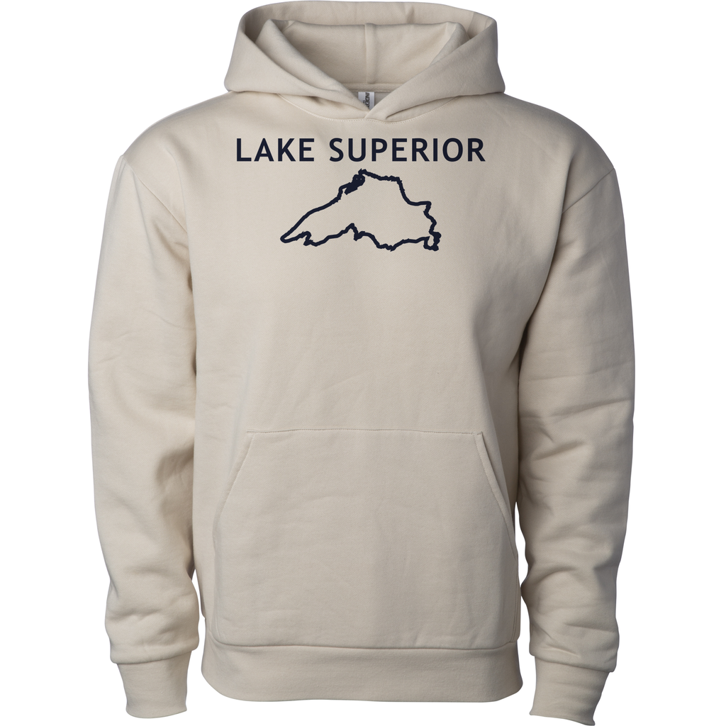Lake Superior - Trebuchet Outline Hoodie, Ivory