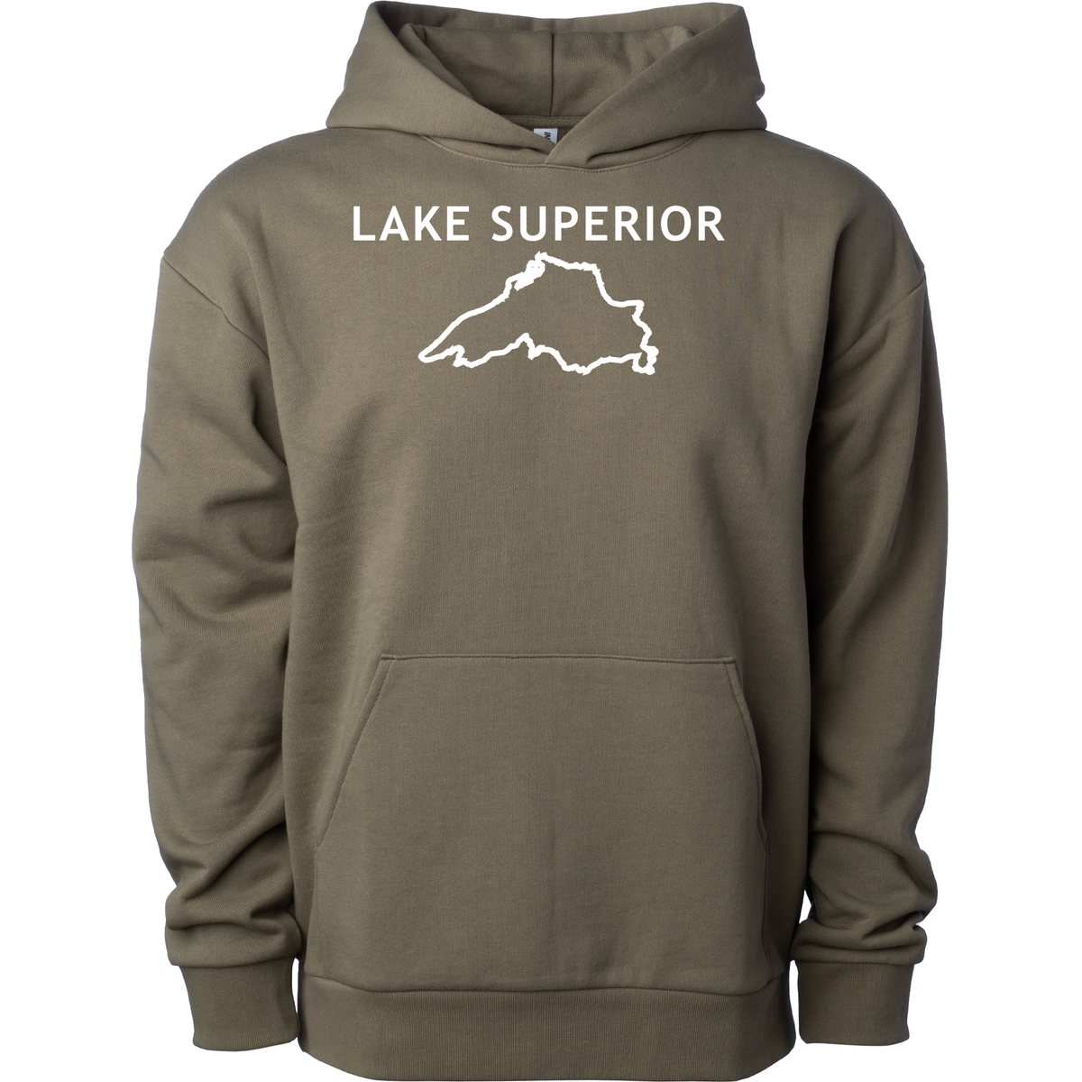 Lake Superior - Trebuchet Outline Hoodie, Olive