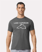 Lake Superior - Trebuchet Outline T-Shirt, Charcoal