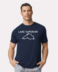 Lake Superior - Trebuchet Outline T-Shirt, Navy