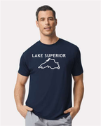Lake Superior - Trebuchet Outline T-Shirt, Navy