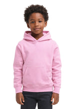 Milltex Sportswear 517, Youth Unisex Hoodie | Midweight Cotton Blend Pullover Sweatshirt, Light Pink