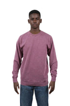 Milltex Sportswear 603, Unisex Vintage Fleece Textured Crewneck Sweatshirt, Berry Pink