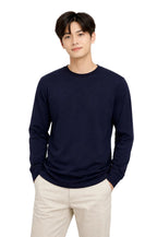 Milltex Sportswear 901, Adult Unisex Light Weight Long Sleeve Deluxe Tee, Navy