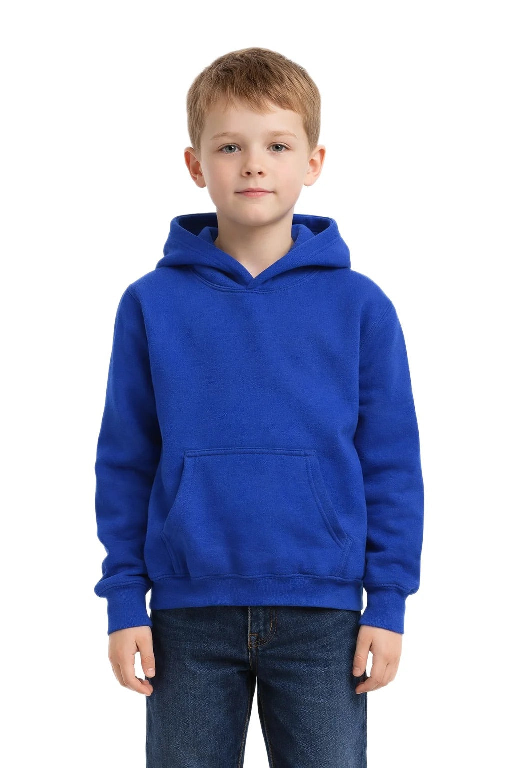 Milltex Sportswear 517, Youth Unisex Hoodie | Midweight Cotton Blend Pullover Sweatshirt, Royal