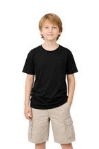 Milltex Sportswear 500, Kids Unisex T-shirt - Soft Lightweight Cotton Crew Neck Tee, Black