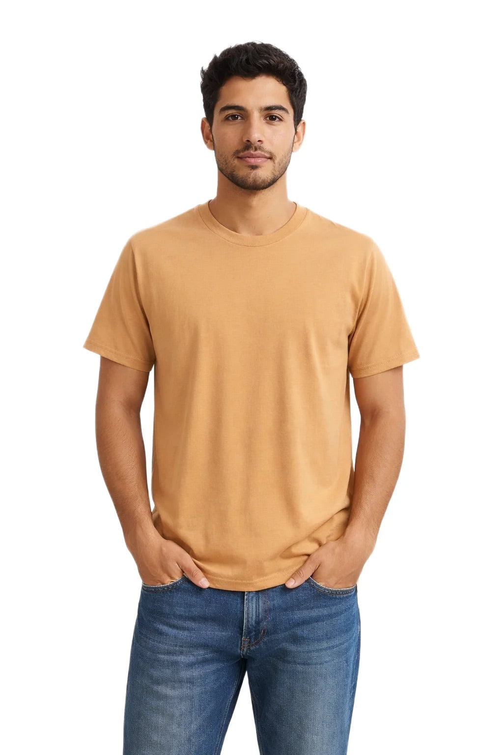 Milltex Sportswear 300, Cotton T-shirt For Men & Women | Lightweight Soft Crewneck Tee, Mustard