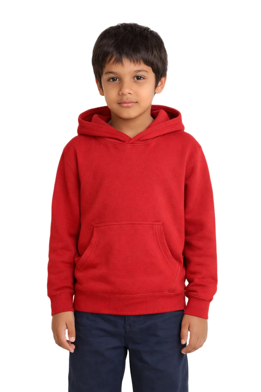Milltex Sportswear 517, Youth Unisex Hoodie | Midweight Cotton Blend Pullover Sweatshirt, Red