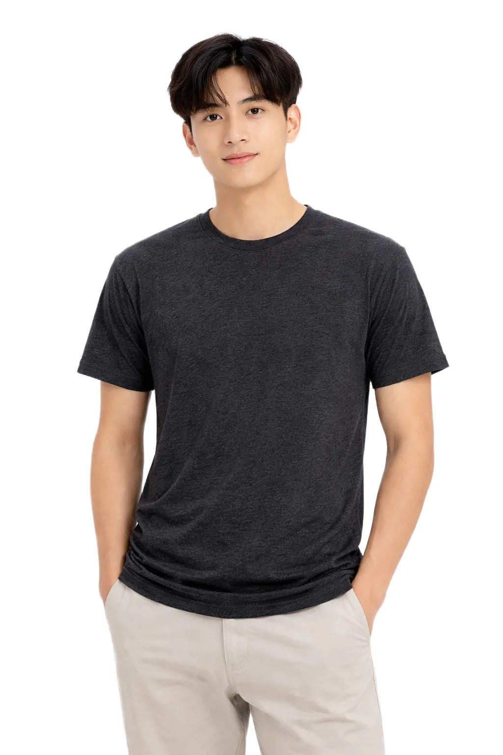 Milltex Sportswear 300, Cotton T-shirt For Men & Women | Lightweight Soft Crewneck Tee, Charcol Heather