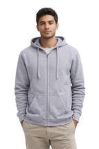 Milltex Sportswear 750, Adult Unisex Mid Weight Classic Zipper Hoodie, Grey Heather