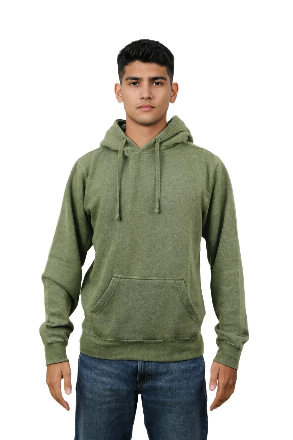 Milltex Sportswear 617, — Adult Unisex Midweight Vintage Fleece Hoodie, Cactus Green