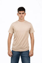 Milltex Sportswear 200, Unisex Fashion T-shirt | Ultra Soft Premium Crew Neck Tee, Sand