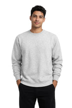 Milltex Sportswear 303, Unisex Midweight Crewneck Fleece Sweatshirt, Grey Heather
