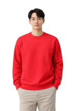Milltex Sportswear 303, Unisex Midweight Crewneck Fleece Sweatshirt, Red