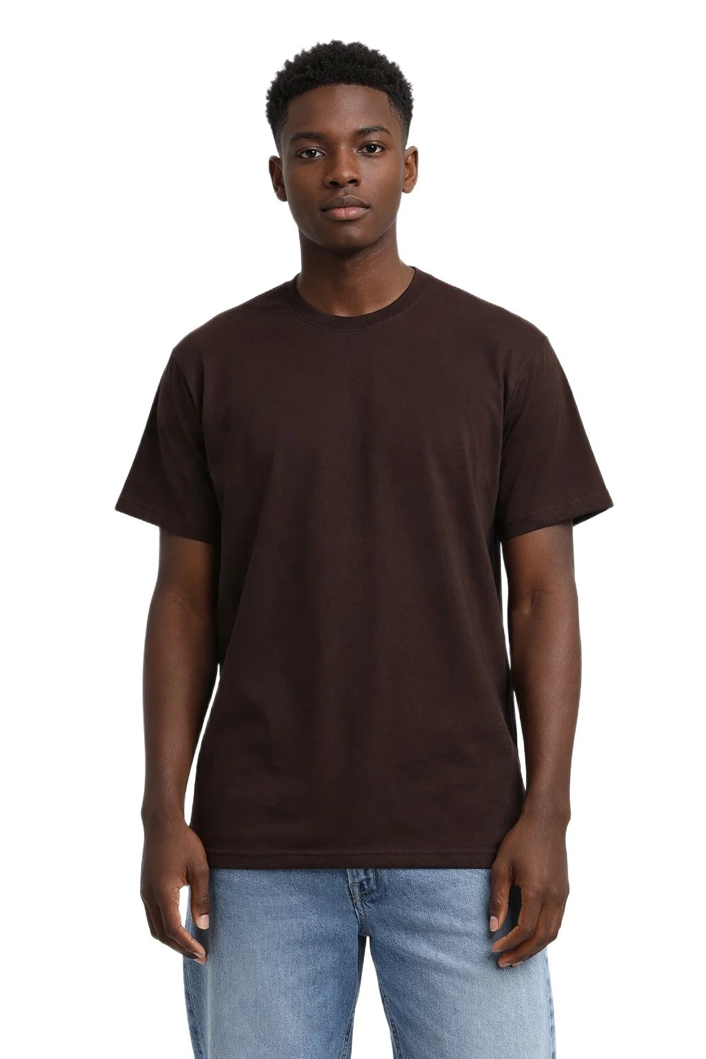 Milltex Sportswear 300, Cotton T-shirt For Men & Women | Lightweight Soft Crewneck Tee, Chocolate