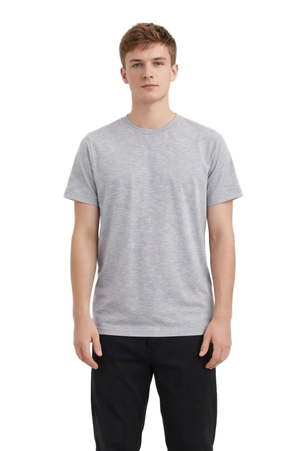 Milltex Sportswear 300, Cotton T-shirt For Men & Women | Lightweight Soft Crewneck Tee, Grey Heather
