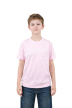 Milltex Sportswear 500, Kids Unisex T-shirt - Soft Lightweight Cotton Crew Neck Tee, Light Pink