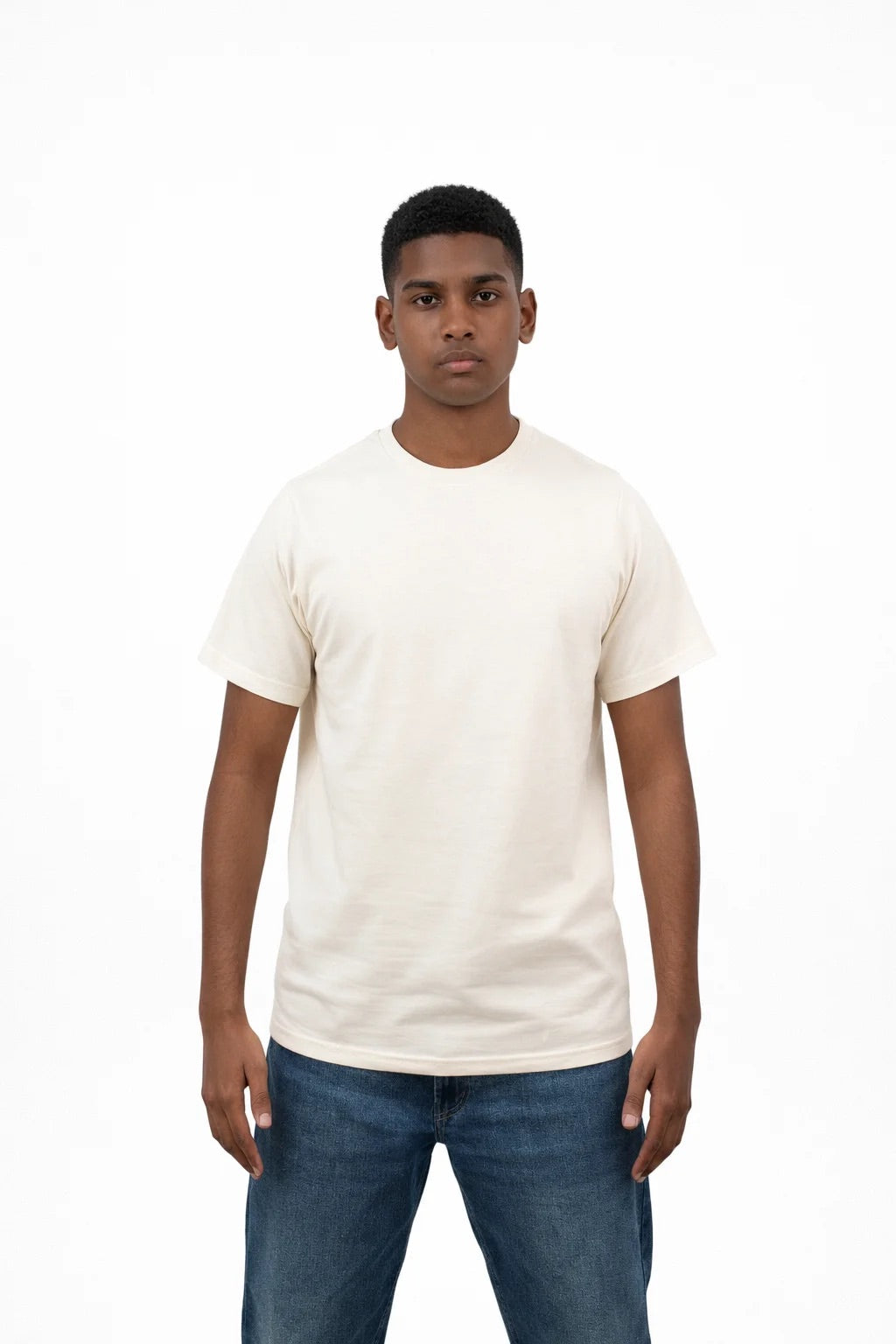 Milltex Sportswear 200, Unisex Fashion T-shirt | Ultra Soft Premium Crew Neck Tee, Natural