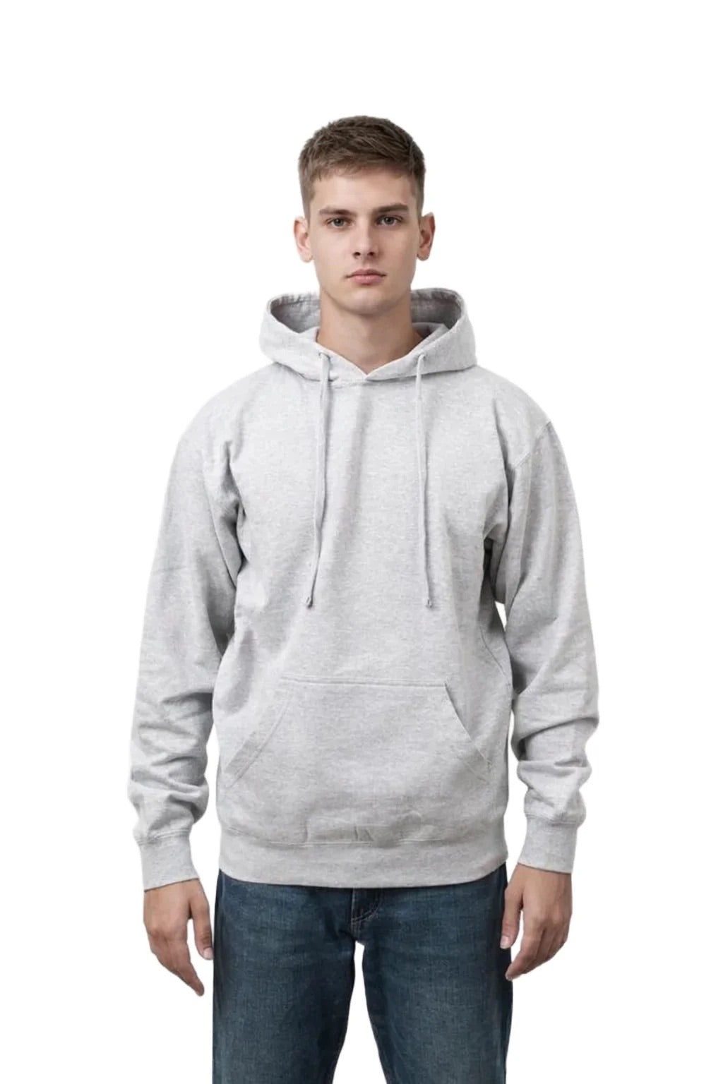 Milltex Sportswear 317, Unisex Midweight Promo Fleece Hoodie, Grey Heather B