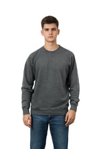 Milltex Sportswear 603, Unisex Vintage Fleece Textured Crewneck Sweatshirt, Granite Grey