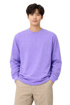 Milltex Sportswear 401, Unisex Mid Weight Pigment Dyed Long Sleeve Tee, Violet Purple