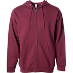 INDEPENDENT SS4500Z, Midweight Zip Hooded Sweatshirt, Maroon