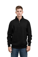 Milltex Sportswear 935, Unisex Heavy Weight Quarter Zip Jacket, Black