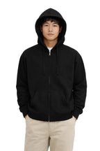 Milltex Sportswear 750, Adult Unisex Mid Weight Classic Zipper Hoodie, Black