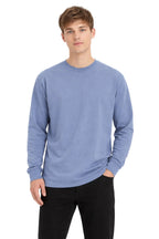 Milltex Sportswear 401, Unisex Mid Weight Pigment Dyed Long Sleeve Tee, Blue Jeans