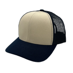 NISSI CAPS GNV-003M, - Premium Pro Style 6 Panels Mesh Trucker Cap, Navy Stone