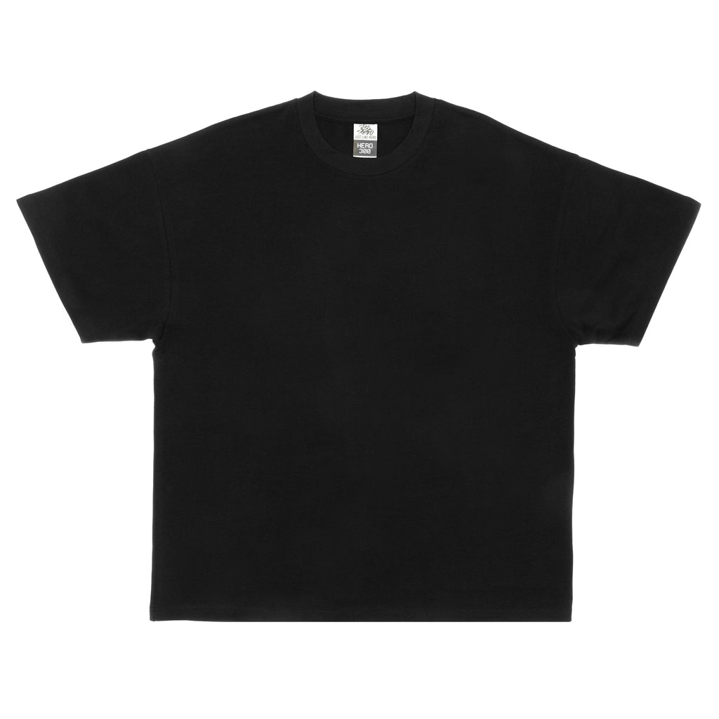 Just Like Hero HERO-300, Unisex Super Heavy Oversized Tee, Black