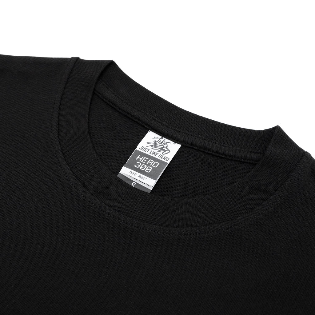 Just Like Hero HERO-300, Unisex Super Heavy Oversized Tee, Black