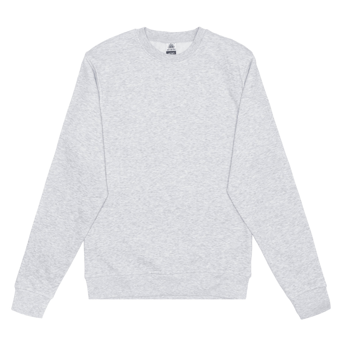 Just Like Hero HERO-1020, Unisex Blank Crewneck Sweatshirt, Ash Heather