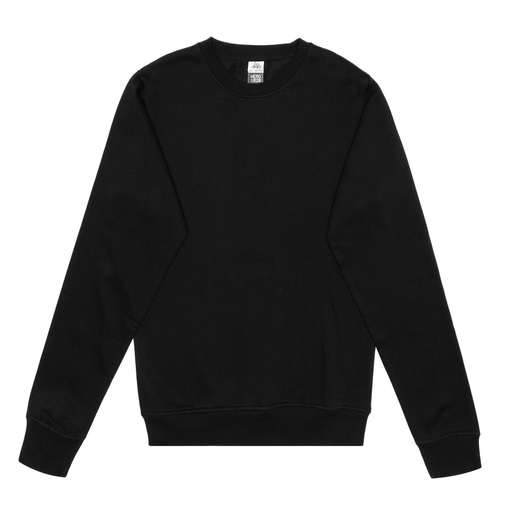 Just Like Hero HERO-1020, Unisex Blank Crewneck Sweatshirt, Black