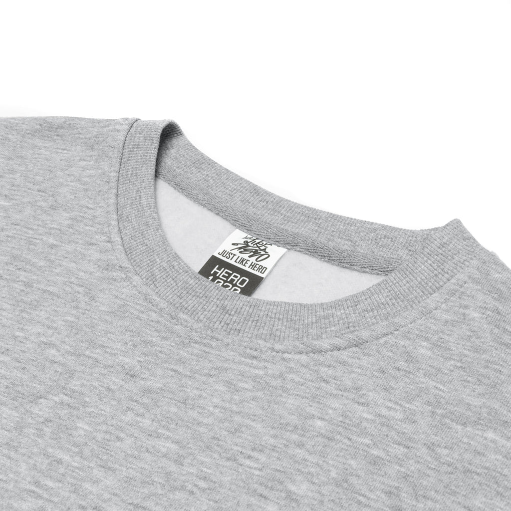 Just Like Hero HERO-1020, Unisex Blank Crewneck Sweatshirt, Sport Grey