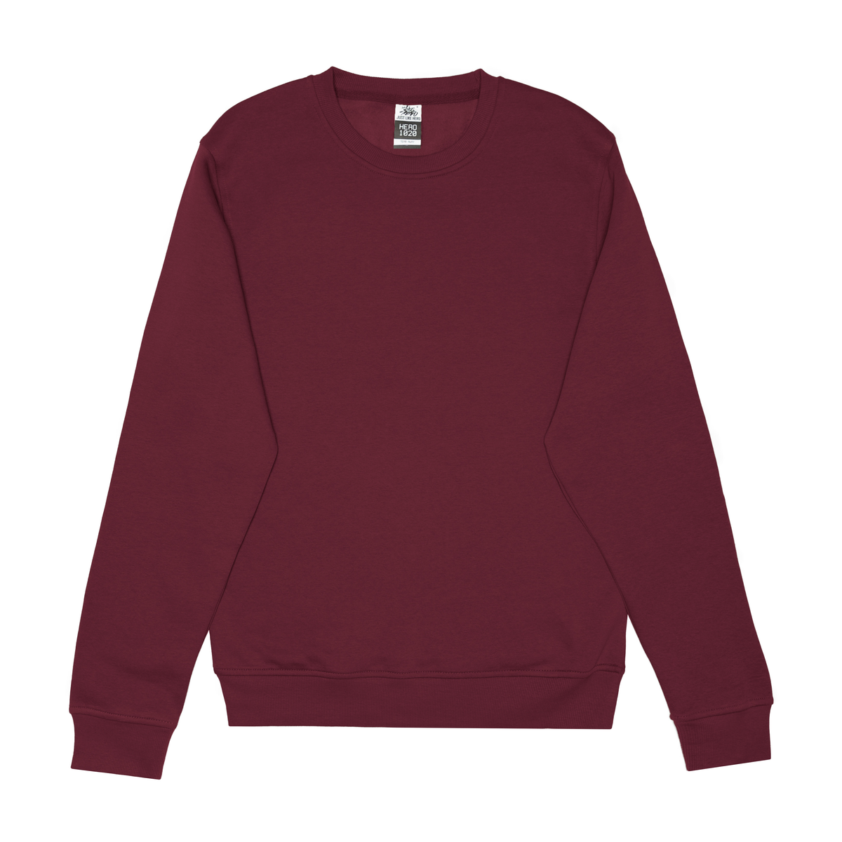 Just Like Hero HERO-1020, Unisex Blank Crewneck Sweatshirt, Maroon