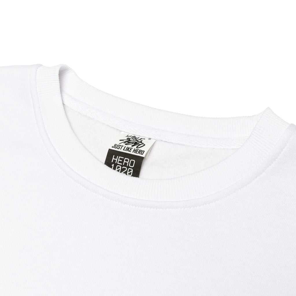 Just Like Hero HERO-1020, Unisex Blank Crewneck Sweatshirt, White
