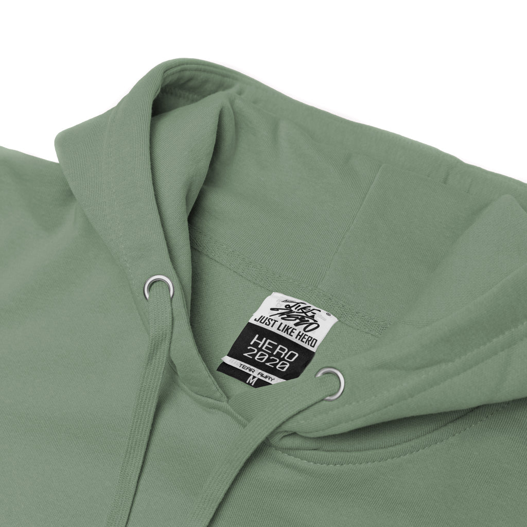 Just Like Hero HERO-2020, Unisex Blank Hoodie, Dusty Green