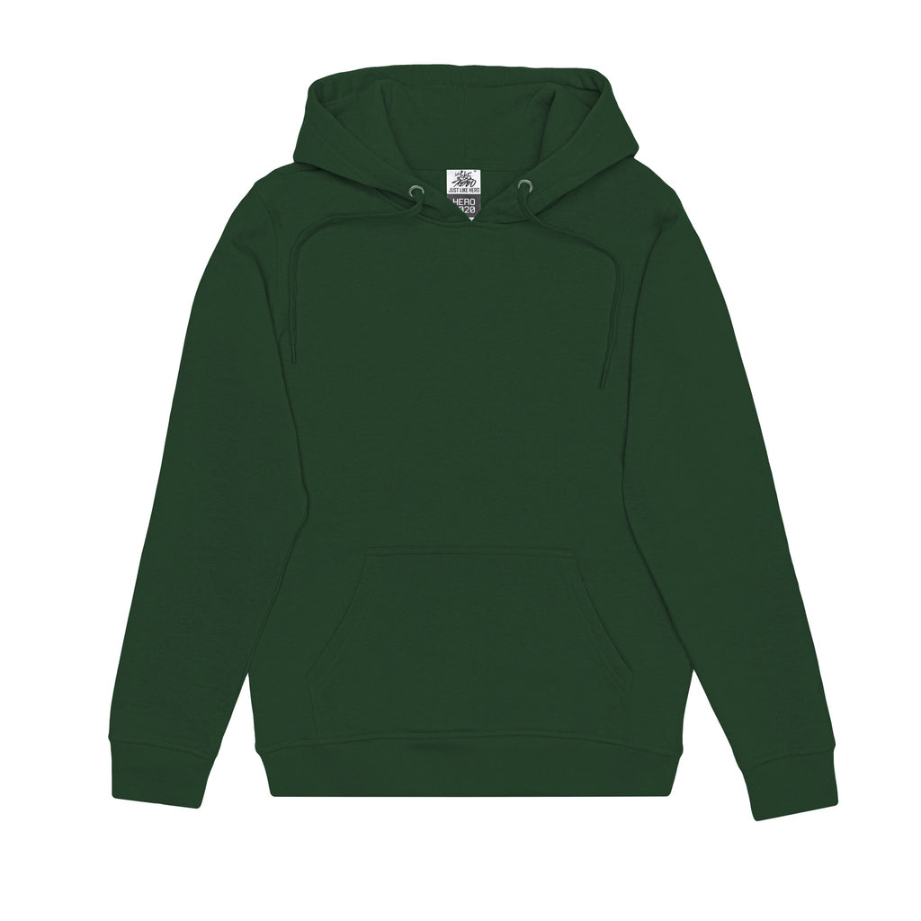 Just Like Hero HERO-2020, Unisex Blank Hoodie, Forest Green
