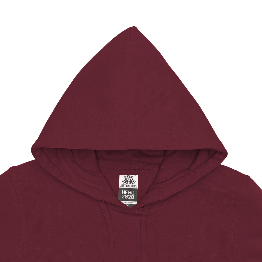 Just Like Hero HERO-2020, Unisex Blank Hoodie, Maroon