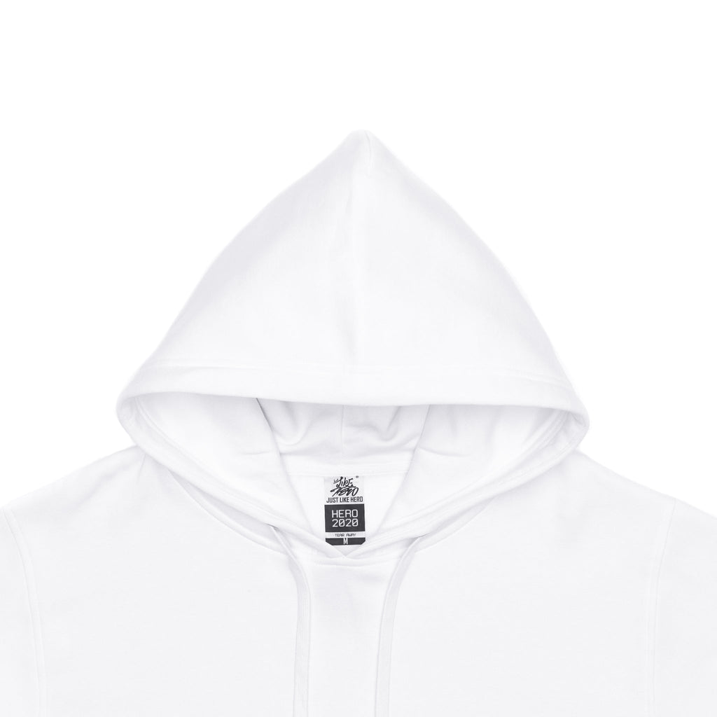 Just Like Hero HERO-2020, Unisex Blank Hoodie, White