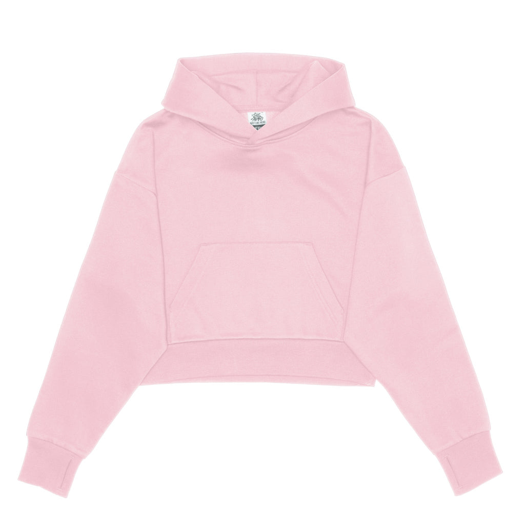 Just Like Hero HERO-2120C, Cropped Drop Shoulder Pullover Hoodie, Pink