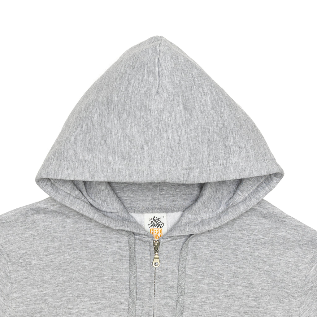Just Like Hero HERO-3020, Unisex Full Zip Hoodie, Sport Grey