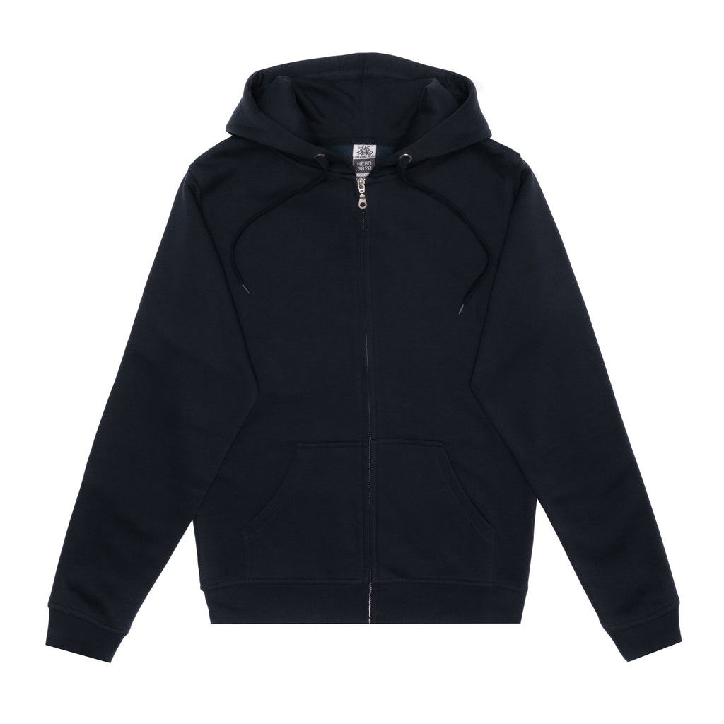 Just Like Hero HERO-3020, Unisex Full Zip Hoodie, Navy Blue